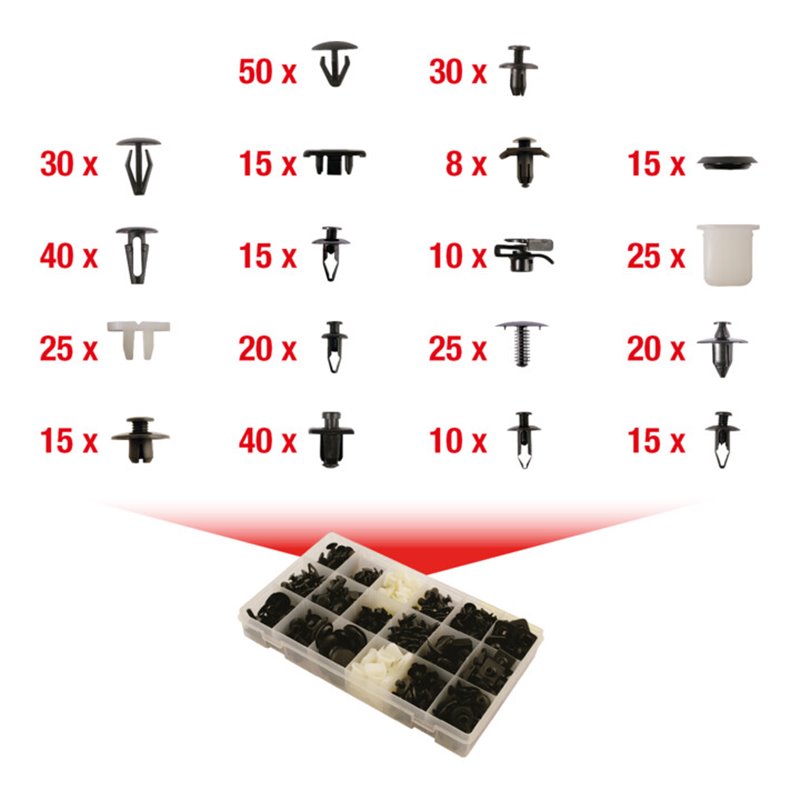 KS Tools Befestigungs-Clip-Satz für Nissan, 408-teilig