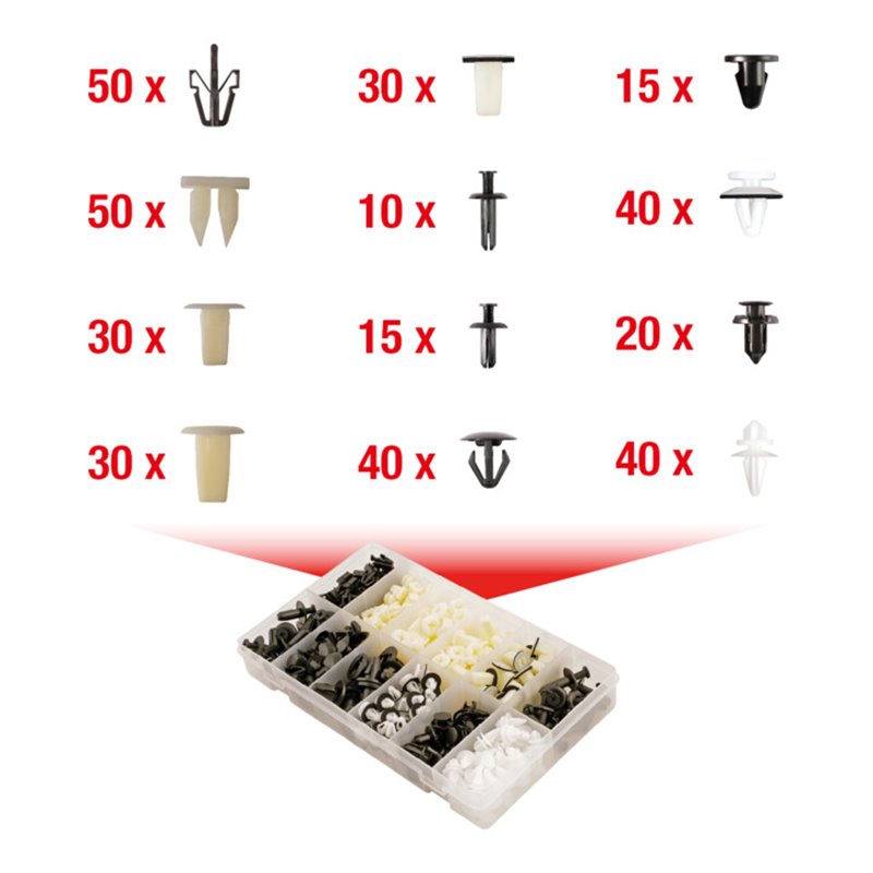 KS Tools Befestigungs-Clip-Satz für Mitsubishi, 370-teilig