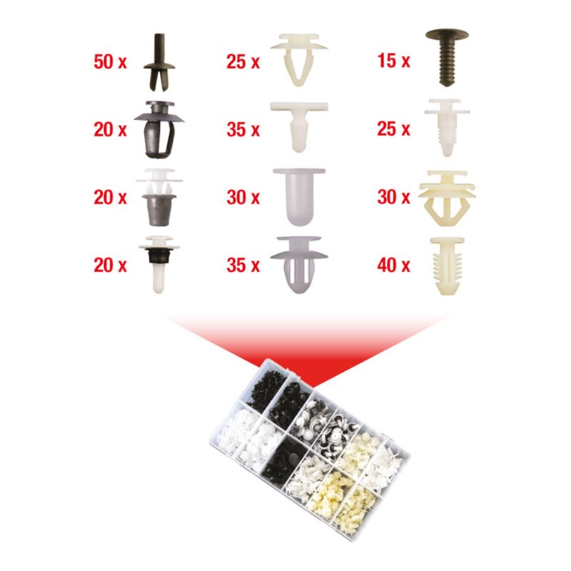 KS Tools Befestigungs-Clip-Satz Citroën/Peugeot, 345-teilig