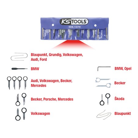 KS Tools Radio-/Navigationssystem Demontage und Montage-Satz, 18-tlg.