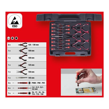 KS Tools Feinmechanik-Werkzeug-Satz, 21-teilig