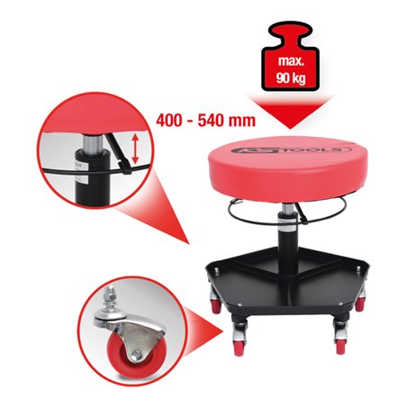 KS Tools Fahrbarer und höhenverstellbarer Hocker