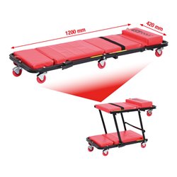 KS Tools Werkstattliege und Klappsitz, 1200x460mm