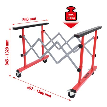 KS Tools Universal Teleskop-Mehrzweckwagen, 257-1380 mm