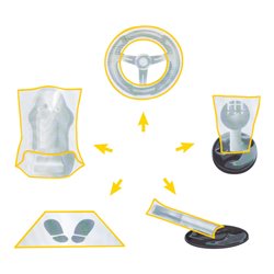 KS Tools Innenraum-Schoner Set 5 in 1, PKW, 100er-Pack