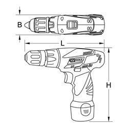 KS Tools Akku-Bohr-Schrauber, 24Nm, 1.870 U/min 10,8V, mit 2 Akkus und 1 Ladegerät