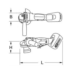 KS Tools Akku-Winkelschleifer 7000 U/min ohne Akku und Ladegerät