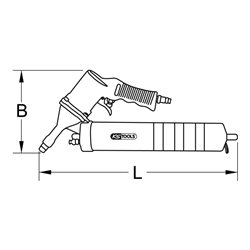 KS Tools Druckluft-Fettpresse mit flexiblem Schlauch und Düse