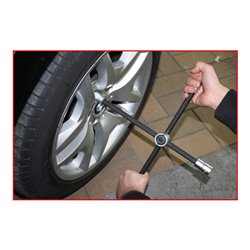 KS Tools Rad-Kreuzschlüssel mit Gleitgelenk für PKW, 1/2'x17x19x21mm