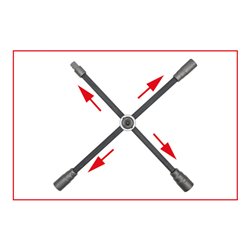 KS Tools Radkreuzschlüssel mit Gleitgelenk f.PKW,3/4'x24x27x32mm