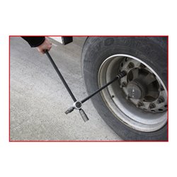 KS Tools Radkreuzschlüssel mit Gleitgelenk f.PKW,3/4'x24x27x32mm