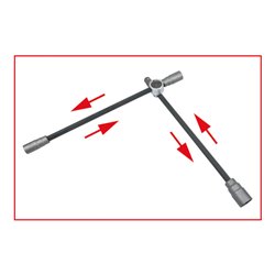 KS Tools Radkreuzschlüssel mit Gleitgelenk f.PKW,3/4'x24x27x32mm