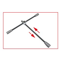 KS Tools Radkreuzschlüssel mit Gleitgelenk f.PKW,3/4'x24x27x32mm