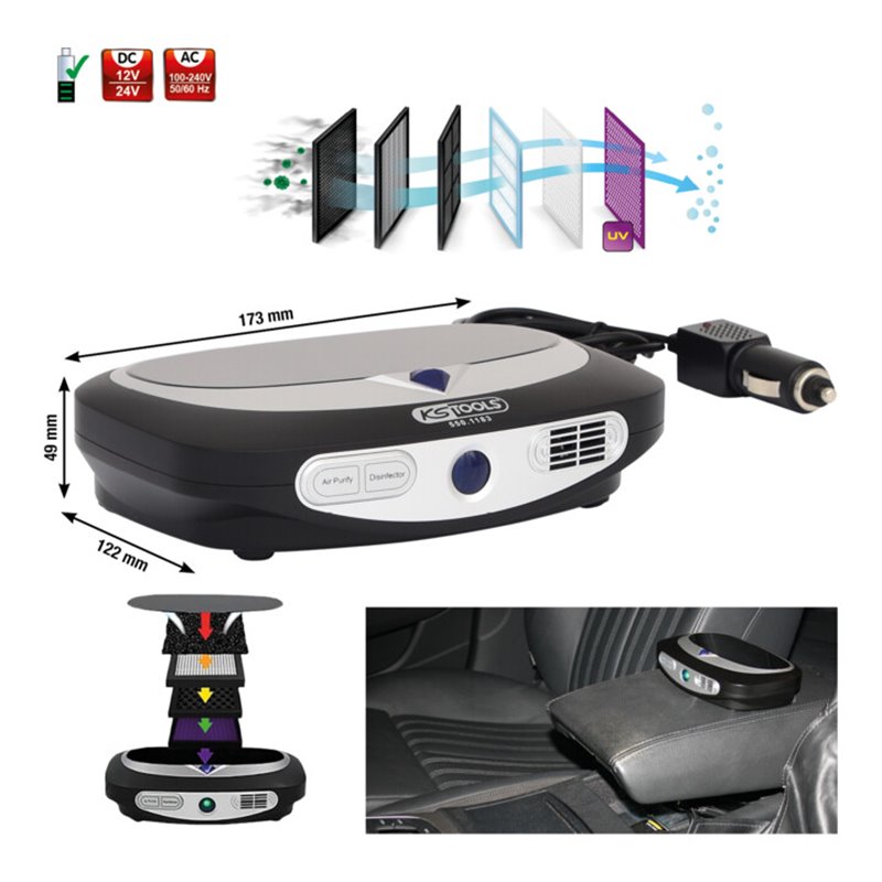 KS Tools Plasma-Luftreiniger mit Ionisator-Technik