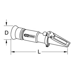 KS Tools Refraktometer - optisches Prüfgerät für Batterieflüssigkeit, Frostschutzmittel und AdBlue®-Zusätze