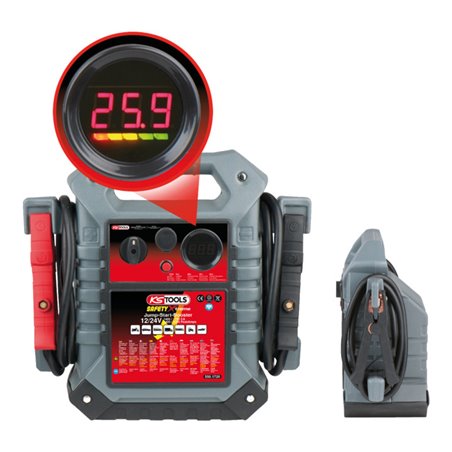 KS Tools 12 V + 24 V Batterie-Booster, mobiles Starthilfegerät 1400 A