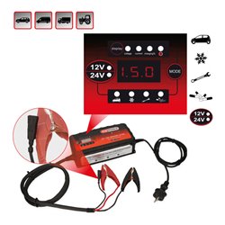 KS Tools 12V + 24V SMARTcharger Hochfrequenz-Batterieladegerät 25A/12,5A