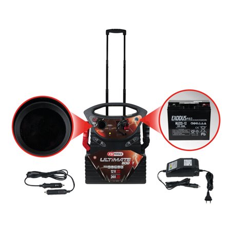KS Tools 12 V + 24 V Batterie-Booster, mobiles Starthilfegerät 2340 A
