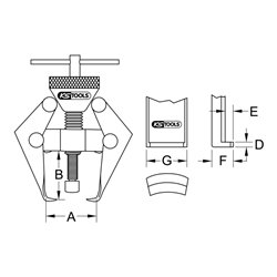 KS Tools Polklemmen-Wischarm-Abzieher 2armig,45mm