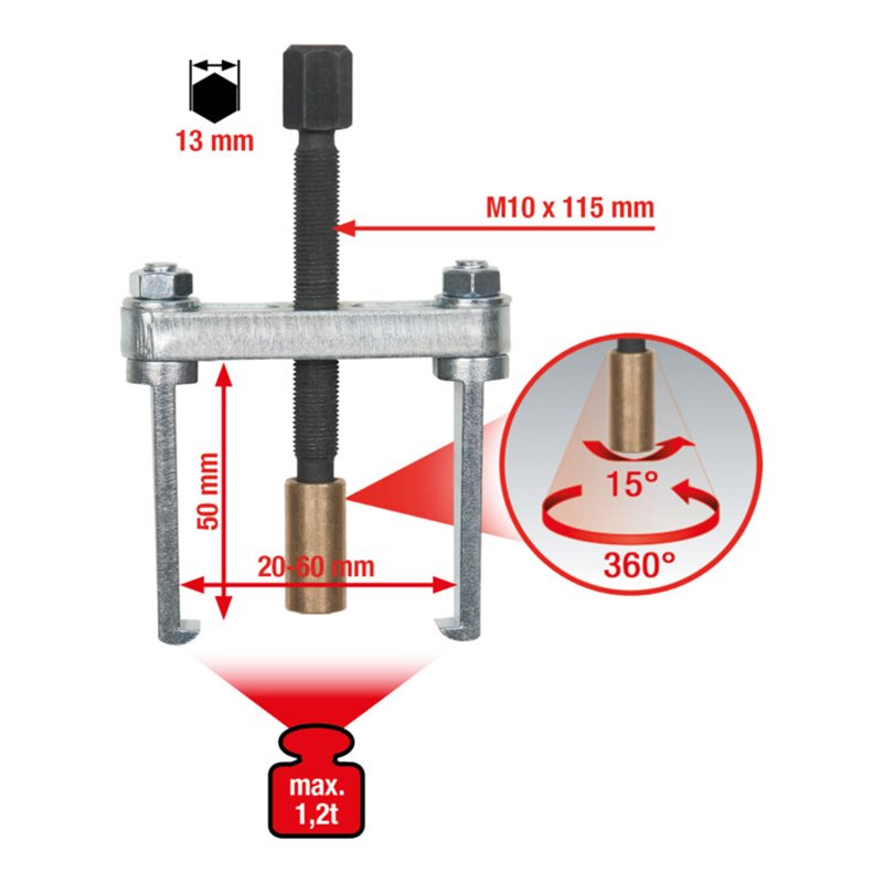 KS Tools Scheibenwischarm-Abzieher 2armig,20-60mm