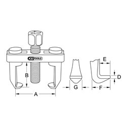 KS Tools Universal-Scheibenwischarm-Abzieher 2-armig