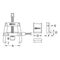 KS Tools Universal-Lagerring-Abzieher 2-armig mit Spannbügel, 90mm
