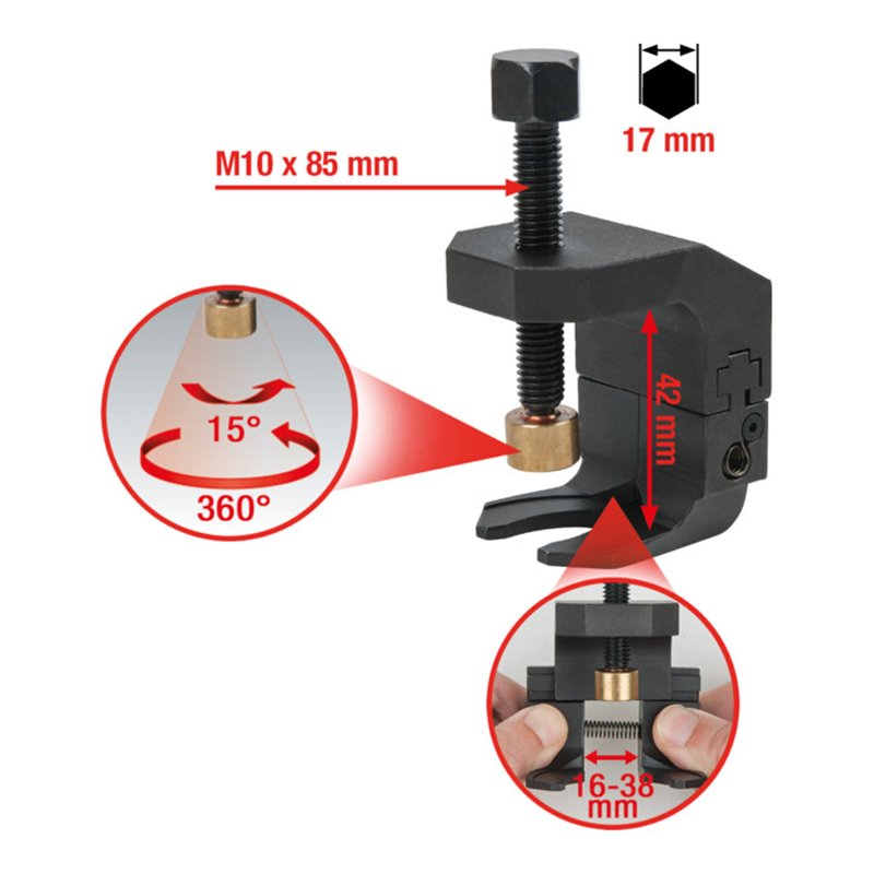KS Tools BMW Scheibenwischerarm-Abzieher mit verstellbarer Abziehgabel, 16-38mm