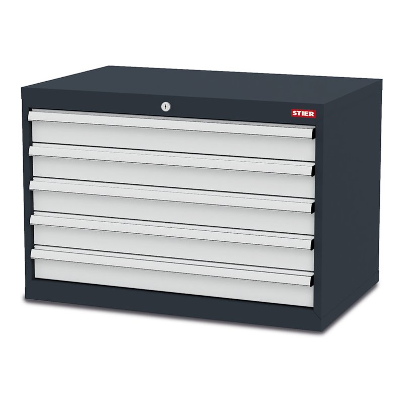 STIER Schubladenschrank aus Stahl mit 5 Schubladen