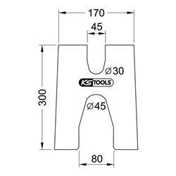 KS Tools Prismenplatte extra dünn Ø 30,0 / 45,0 mm