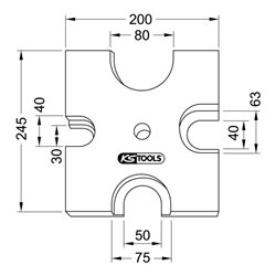 KS Tools Universal Prismenplatte Ø 40,0 / 63,0 / 75,0 / 80 mm