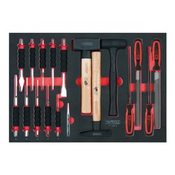 KS Tools SCS Feilen-, Meißel- und Hammer-Satz, 18-teilig in 1/1 Systemeinlage
