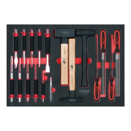 KS Tools SCS Feilen-, Meißel- und Hammer-Satz, 18-teilig in 1/1 Systemeinlage