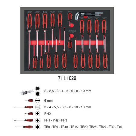 KS Tools SCS Schraubendreher-Satz, 29-teilig in 1/1 Systemeinlage
