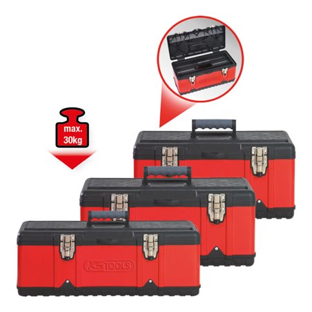 KS Tools Kunststoff-Stahlblech-Werkzeugkisten-Satz, 3-teilig
