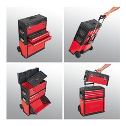 KS Tools Fahrbarer Kunststoff-Stahlblech-Werkzeugkasten