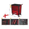 KS Tools RACINGline SCHWARZ/ROT Werkstattwagen mit 7 Schubladen und 215 Premium-Werkzeugen
