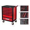 KS Tools RACINGline SCHWARZ/ROT Werkstattwagen mit 7 Schubladen und 215 Premium-Werkzeugen