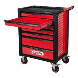 KS Tools RACINGline SCHWARZ/ROT Werkstattwagen mit 7 Schubladen und 215 Premium-Werkzeugen