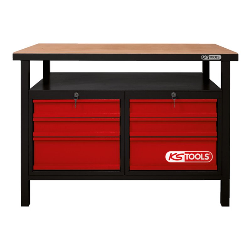 KS Tools Werkbank mit 6 Schubladen, H840xB1200xT600mm