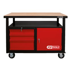 KS Tools Fahrbare Werkbank mit 3 Schubladen und 1 Tür