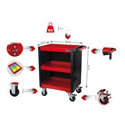 KS Tools ECOline Werkstatt-Servicewagen mit Lochplattenverkleidung
