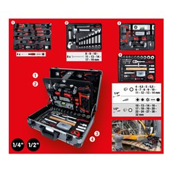 KS Tools 1/4 Zoll+1/2 Zoll Werkzeug-Satz, 127-tlg.