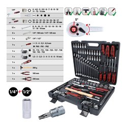 KS Tools 1/4 Zoll+3/8 Zoll+1/2 Zoll Universal-Werkzeug-Satz, 97-tlg.