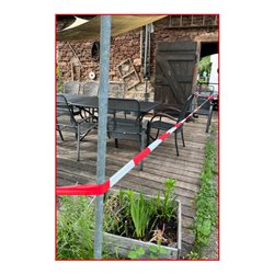 KS Tools Folien-Absperrband rot/weiss schraffiert