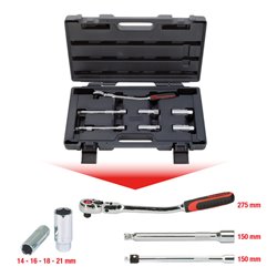 KS Tools 3/8' CHROMEplus Zündkerzen-Service-Satz, 7-teilig