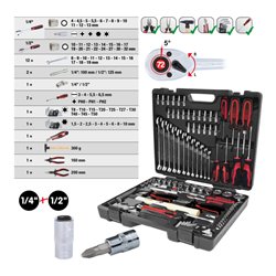 KS Tools 1/4 Zoll+3/8 Zoll+1/2 Zoll CHROMEplus Universal-Werkzeug-Satz, 97-tlg.