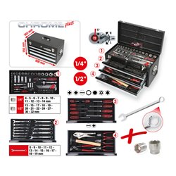 KS Tools 1/4'+1/2' CHROMEplus Universal-Werkzeug-Satz, 99-teilig