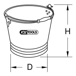 KS Tools Funkenfreier Eimer aus Messing 10l
