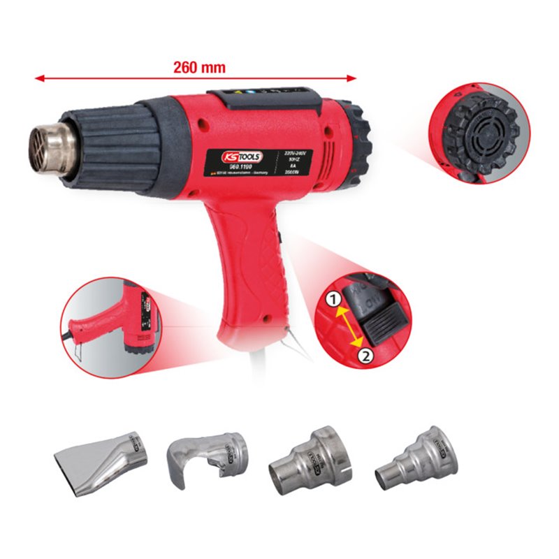 KS Tools Heißluft-Gerät Satz inkl. 4 Aufsätze