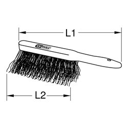 KS Tools BRONZEplus Handfeger, Zinnbronzedraht, gewellt, 310 mm